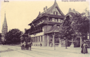 Eingang des Zoologischen Garten Berlin (Postkarte, ca. 1900)