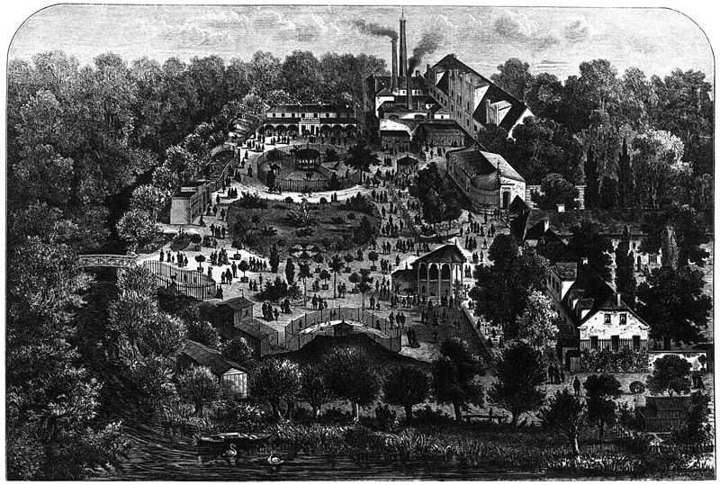 Zoologischer Garten in Leipzig,1880 („Nach einem Holzschnitt im Besitze des Stadtgeschichtlichen Museums der Stadt Leipzig“)