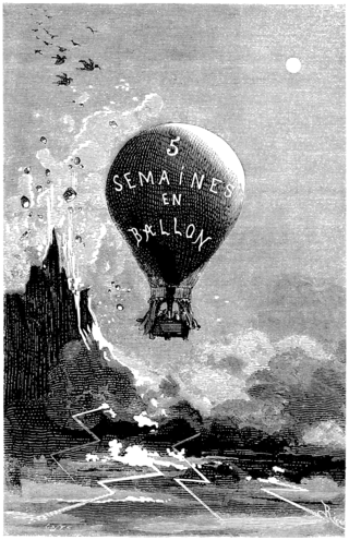 Cinq semaines en ballon (J. Hetzel & Cie, Paris 1863, illustriert von Riou und de Montaut)